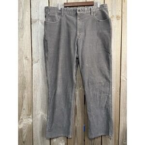 L.L.Bean Natural Fit Corduroy Pants Mens 38x30 Gray Stretch Cotton Straight